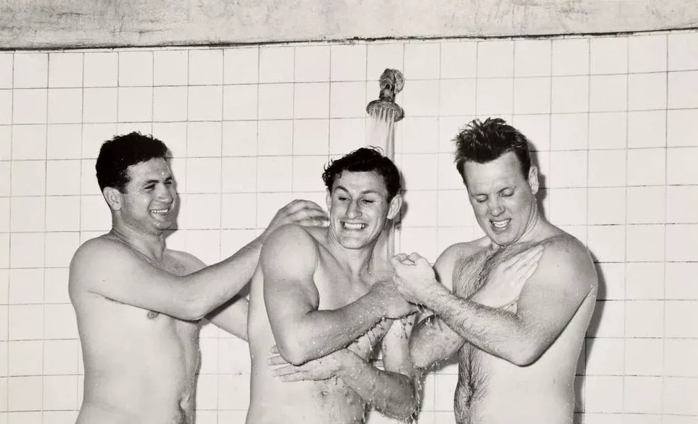 Bruce Bellas of LA Vintage Shower Three Nude Men Gay 17