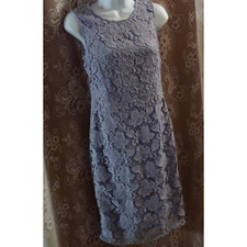 Banana Republic Women's size 0 sleeveless pastel blue lace overlay sheath dress