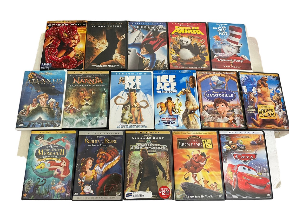 16 DVD Lot Disney Pixar Dreamworks Atlantis Ice Age Little Mermaid