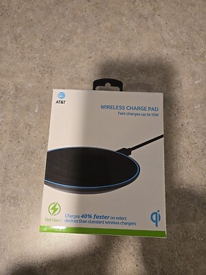 AT&T 15w Basic Fast Charge Wireless Charging Pad Black