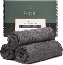 Charcoal Grey Washcloths Set Of 6 Soft Facial Cloths 10 X 10 100% Viscose Deri