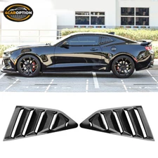 Fits 16-24 Chevy Camaro Coupe Rear Side Window Louvers Scoop Cover Gloss Black