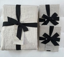 West Elm EUROPEAN FLAX LINEN Duvet King/Cal King  2 King Shams Natural Flax NWT
