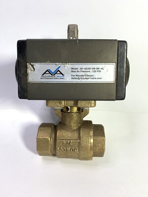 Accurate  Automation Brass Air Pneumatic Actuated Ball Valve 3/4 NPT AABV15-0208