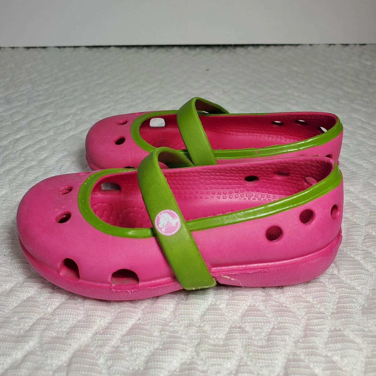 Crocs Girl s Size C 4 Toddler Keeley Mary Jane Flat Shoes Pink