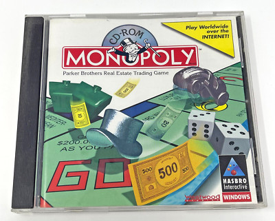 Monopoly CD-ROM Game PC Windows Hasbro Interactive Westwood Studios Used Works