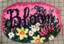Bloom Latch Hook Rug back Needs Finished 