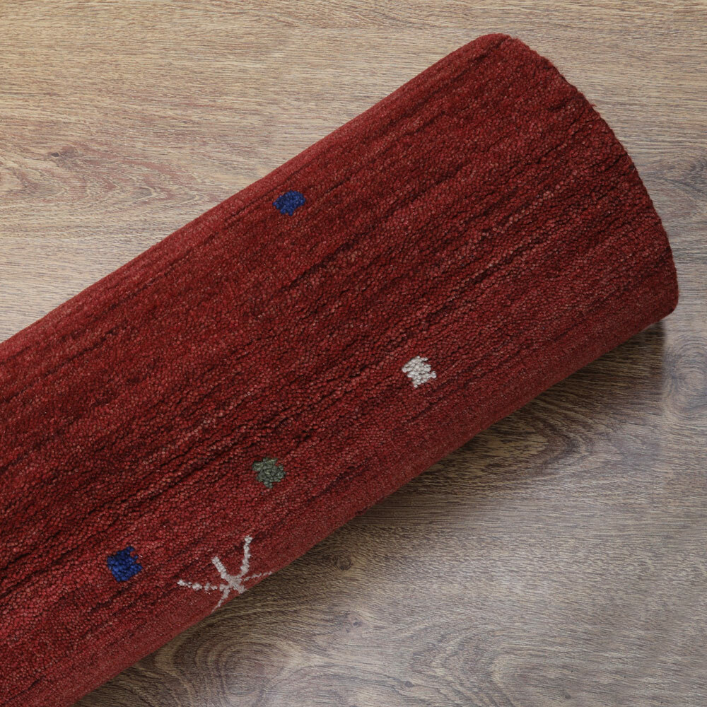 Eco-Friendly Hand Knotted Loom Wool Area Rug Contemporary Red BBH Homes BBL00109