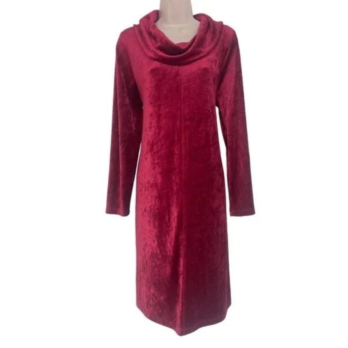 red cowl neck long sleeve dress NWT Womens Size XL NorthStyle Red Cowl Neck Long Sleeve Velvet Dress NEW
