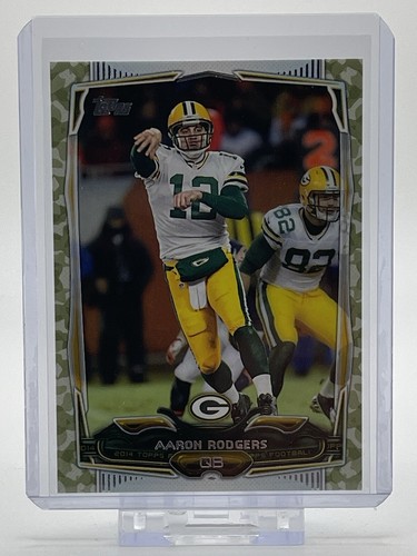 2014 Topps Football Card #172 Aaron Rodgers Packers Camo Parallel Number 385/399 - 第 1/3 張圖片