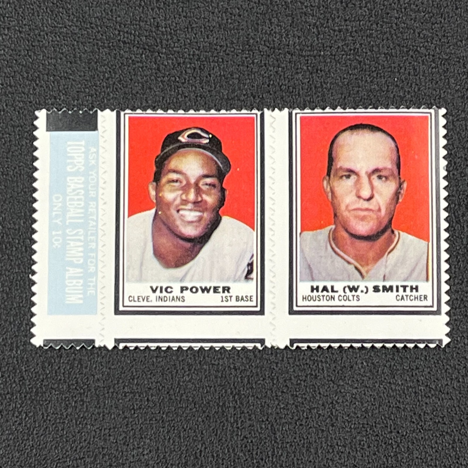1962 Topps Stamps Vic Power/Hal W. Smith Intact Panel EX+ (m/c) NO RESERVE!