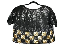 Vintage Mark & John Deadstock Sequin Top Silk 90s Sparkle Glitter Size Large L