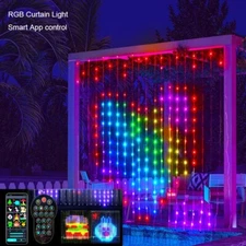 Smart LED RGB Curtain String Lights Fairy Light APP Control DIY Picture Display