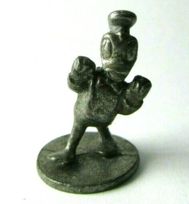 Walt Disney Pewter Miniature Donald Duck Surprised Scared Excited tiny 1 inch