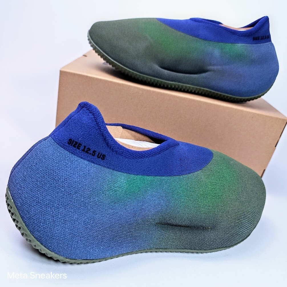 Adidas US 13.5 Men's Faded Azure Blue Green Slip On  Yeezy Knit RNR   FZ5907 New thumbnail 13