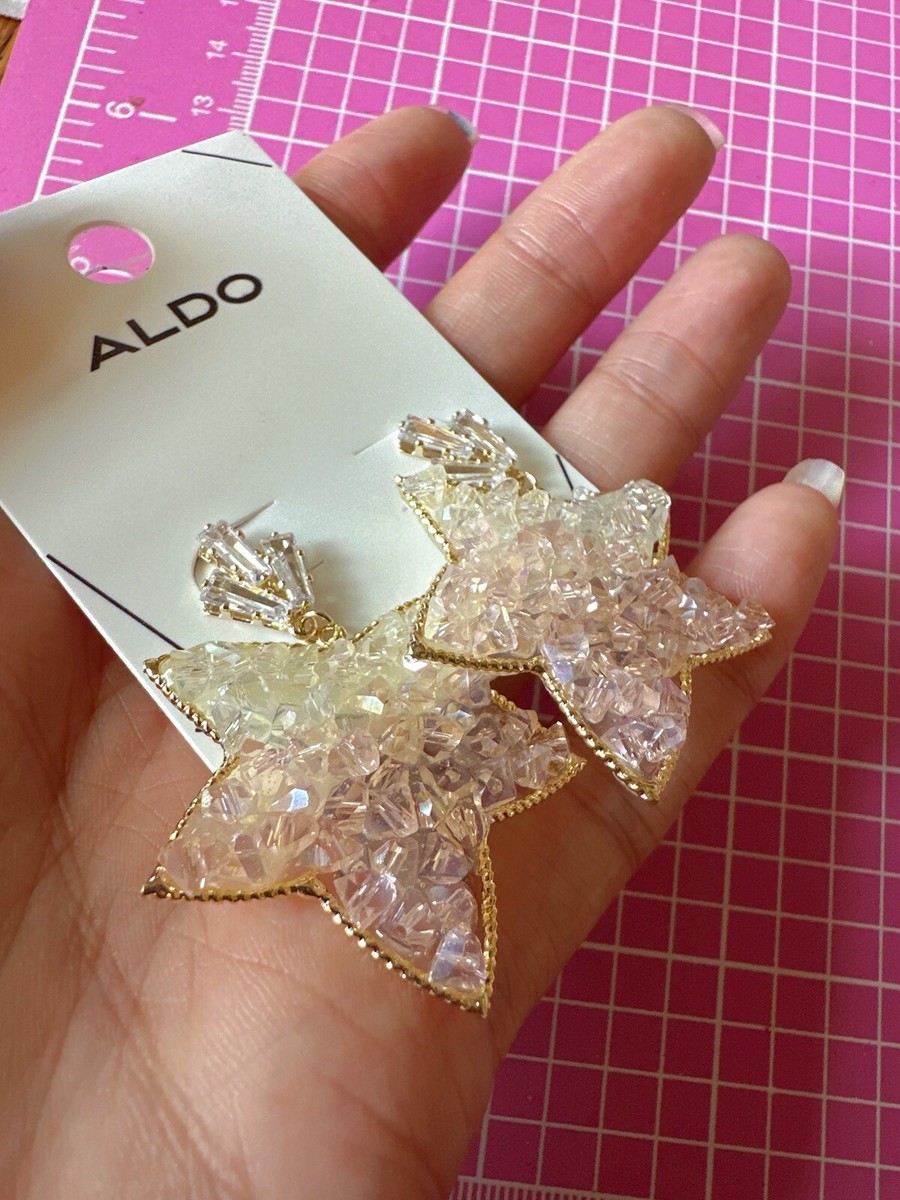 Aldo earrings beaded white pink gradient maple gold edge  display picture 1