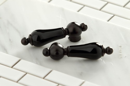 Kingstonbrass Double-Handle Wall Mount Bathroom Faucet, Oil Rubbed Bronze - Picture 2 of 3