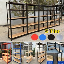 5 Tier Heavy Duty Boltless Metal Shelving Shelves Storage Unit Racking Garage UK