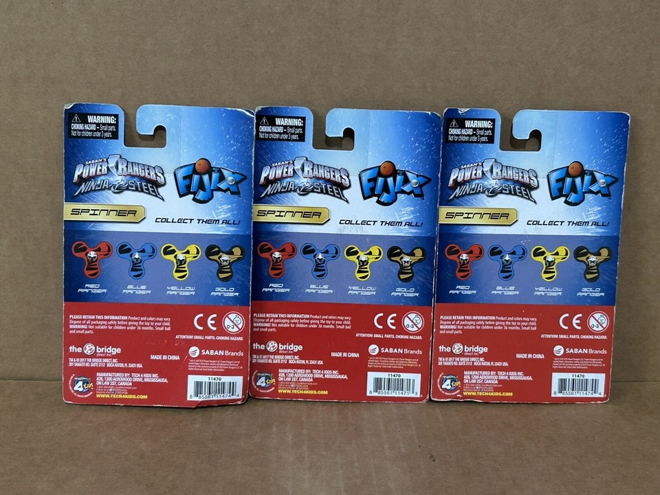 Power Rangers Ninja Steel Fijix Spinner-2 Yellow & 1 Blue Ranger-Brand ...