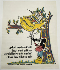 Vintage Walt Disney Productions Mickey Mouse Donald Duck Iron On Transfer Baby