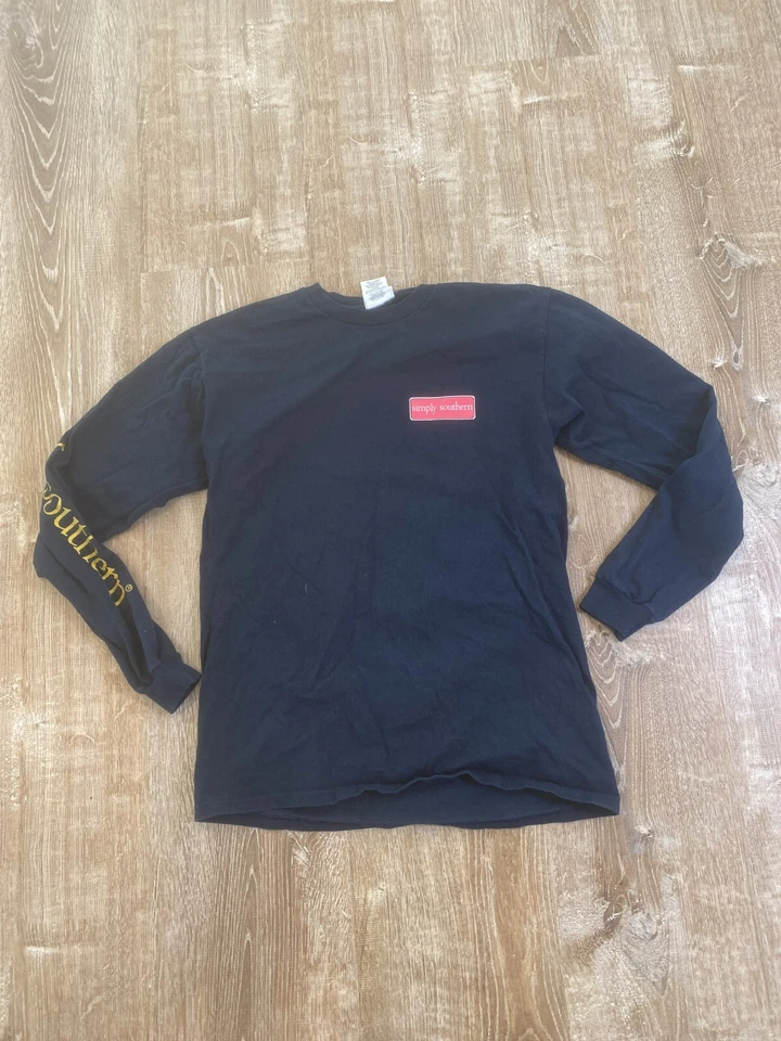 Просто Southern длинным рукавом женщин средний синий розовый золотой слон цветочный EUC - Изображение 2 из 4