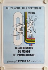Affiche CHAMPIONNATS DU MONDE DE PARACHUTISME 1984 Vichy