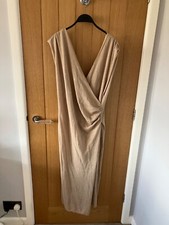 BNWT ZARA Sand Linen Blend Oversized Draped Dress Size S