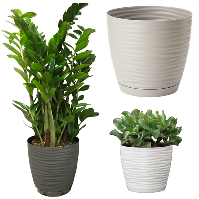 bertopf Wellen Elegant Rund Blumentopf mit/ohne Untersetzer (3 Farben;7  Gren) | eBay.de
