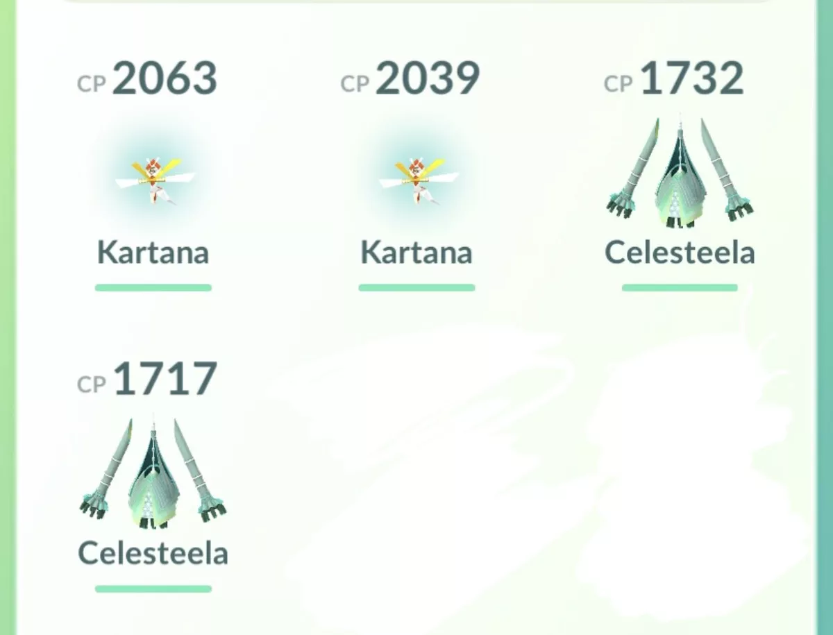 Is Shiny Kartana and Shiny Celesteela available in Pokemon GO?