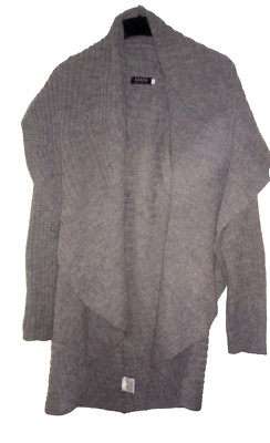 GIADA DESIGNER DAMEN GRAU STILVOLL WOLLE ALPAKA MISCHUNG STRICK CARDIGAN