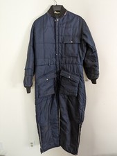 Vintage Navy Blue Quilted Snow Ski Suit Snowmobile Medium Insulated Coveralls L