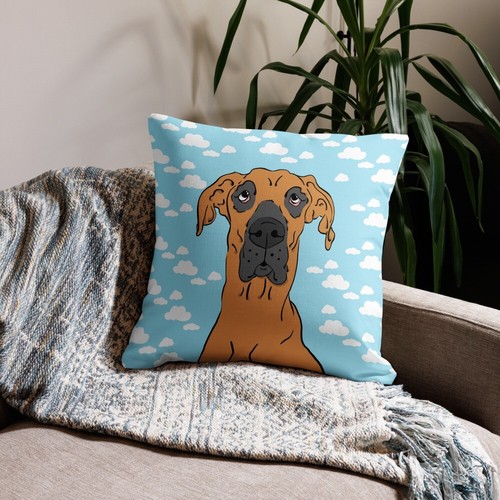 Fawn Great Dane Cloud Pillow Retro Dog Living Room and Bedroom Home Decor - Picture 2 of 15