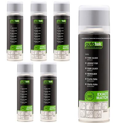 Autotek Mini Pure Silver schnelltrocknend hochdeckende Aerosol-Sprühfarbe 300 ml x6