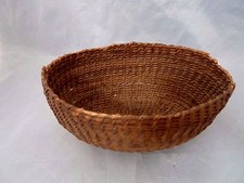 Native American Weave Small Basket Bowl Tray. Nice Design. Approx 6" Lg & 3" T