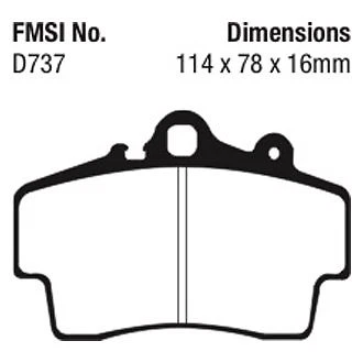 EBC DP41207R Yellowstuff Front Brake Pads for 1997-2008 Porsche Boxster — 第 4/4 张图片