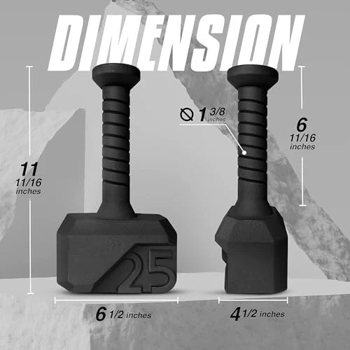 Yes4All 25 lb Hammer Kettlebell mango antideslizante entrenamiento para pesas Macebell Ex Foto 3 de 4