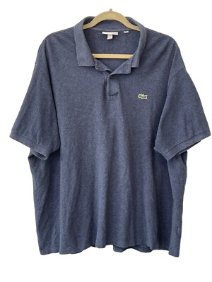 Lacoste Classic Fit Short Sleeve Golf Polo Shirt Mens 4XL Gray Blue Retro  Sport