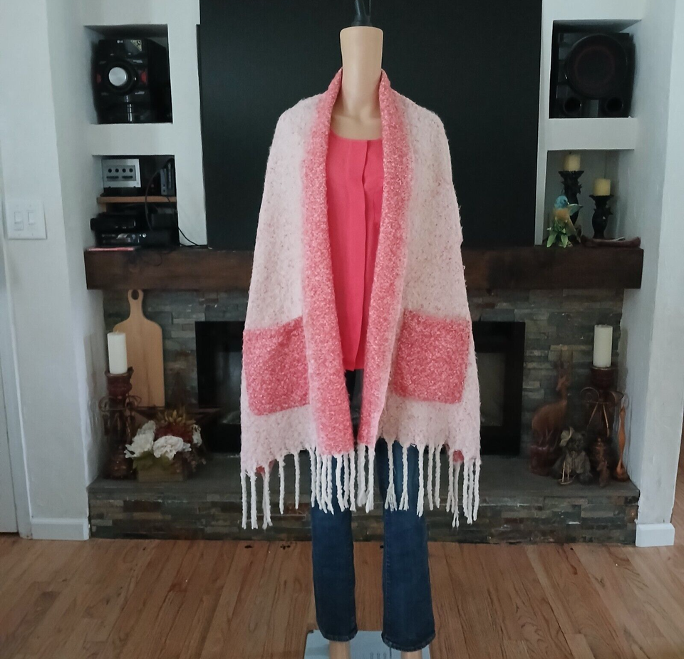 Madison 88 Women's Very Long Winter Scarf Wrap with Fringes & 2 Front