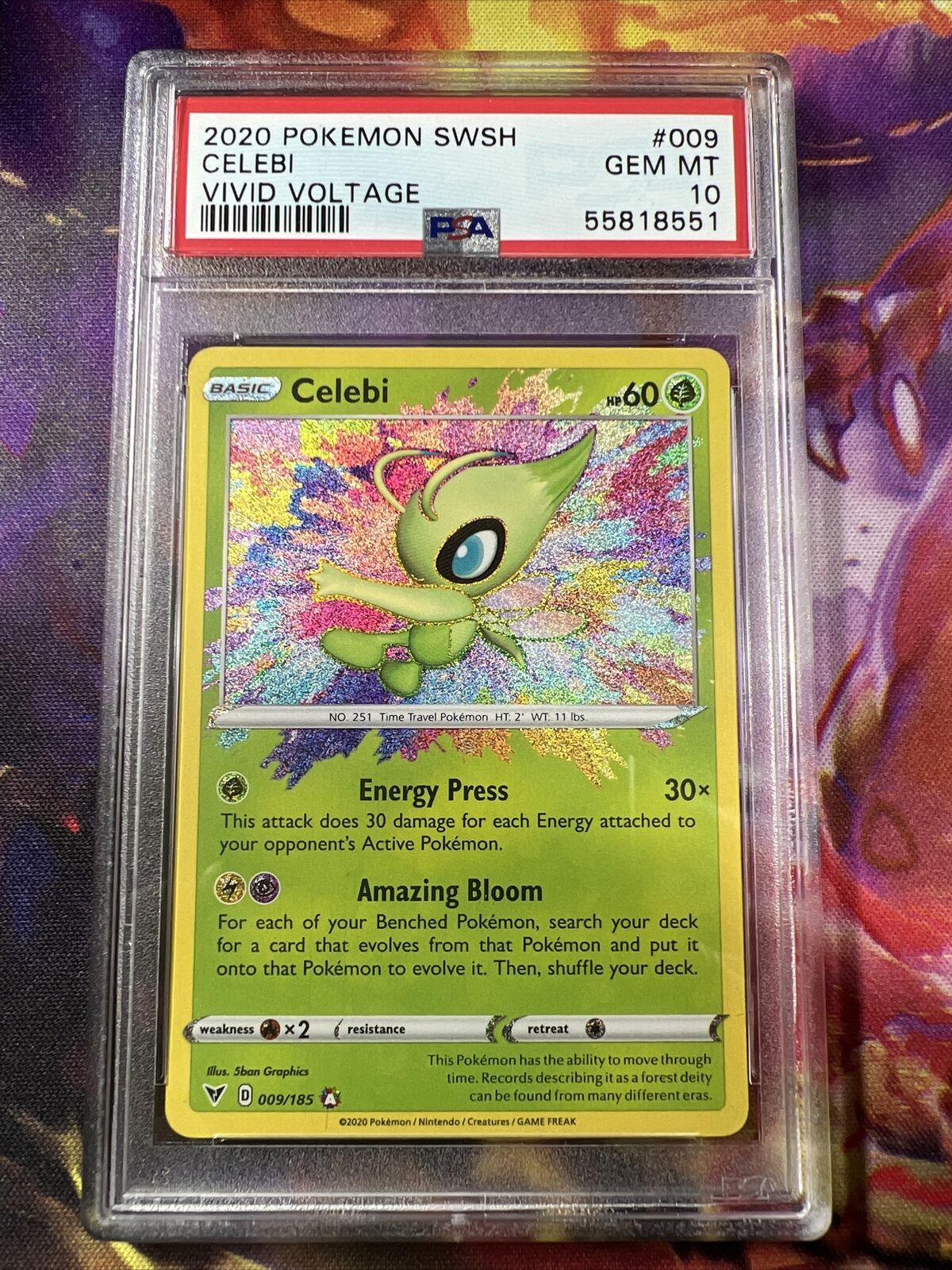 Cartinha Pokemon Celebi Voltagem Vívida Original 9/185