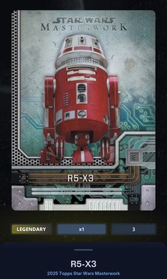 R5-X3 Short Circuit Metal 5cc Legendary Star Wars Card Trader Masterwork 2025