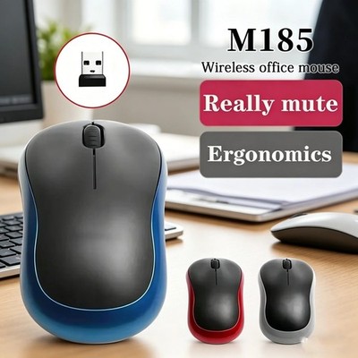 Logitech M185 Wireless Mouse 2.4Ghz USB 1000DPI Mice USB Receiver Mute Optical N