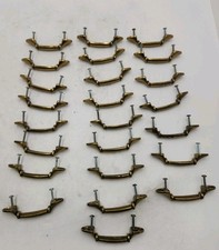 Lot of 25 Vintage Brass Handles with Hardware Solid Metal Pulls 4.5" in Length