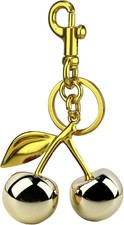 Glitter Cherry Bag Charm with Key Ring and Clip, Cute Cherry Keychain for Women'