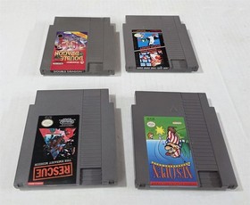 T-136 VINTAGE NINTENDO NES LOT DOUBLE DRAGON RESCUE NES OPEN & MORE
