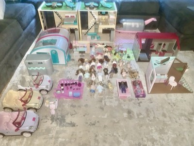 LORI Doll Huge Lot 19 Dolls 2 Lofts 2 Campers Plane Barn 2 Cars Accessories