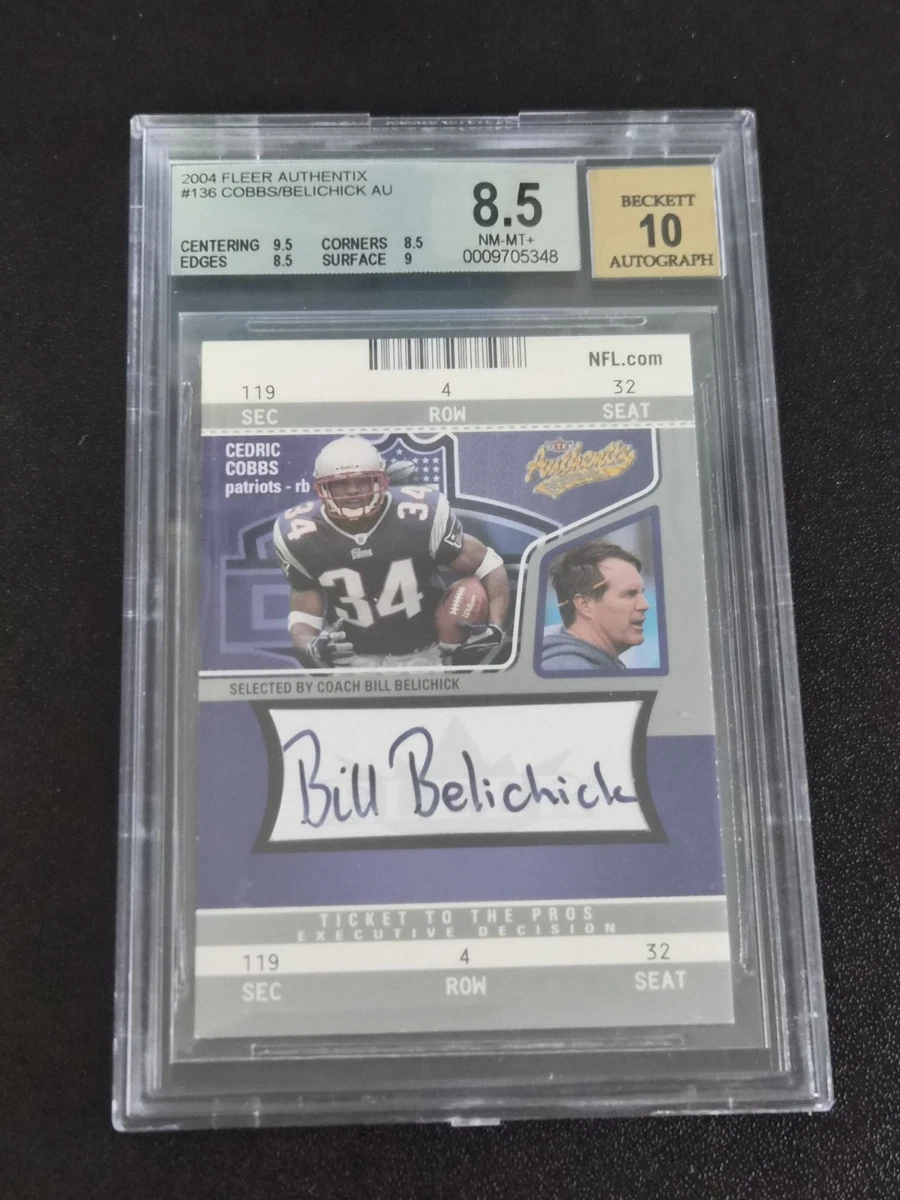 2004 Fleer Authentix Bill Belichick Cedric Cobbs #136 for sale | eBay