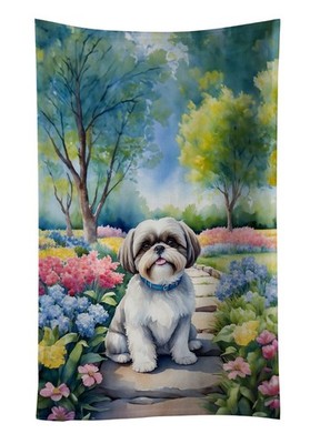 Shih Tzu Spring Path Kitchen Towel Dish Cloths Guest Hand Towel Decorative
