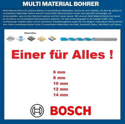 BOSCH EXPERT CYL-9 Multi Construction Bohrer Beton Fliesen Stahl Holz Kunststoff