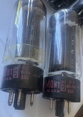 Matched Pair NOS Dumont 5u4 5U4GB Carbonized black plates Rectifier (Sylvania)