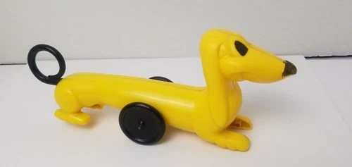 Rare Vintage 1950s Marx Toys Yellow Doodles the Dashhound Dog Toy